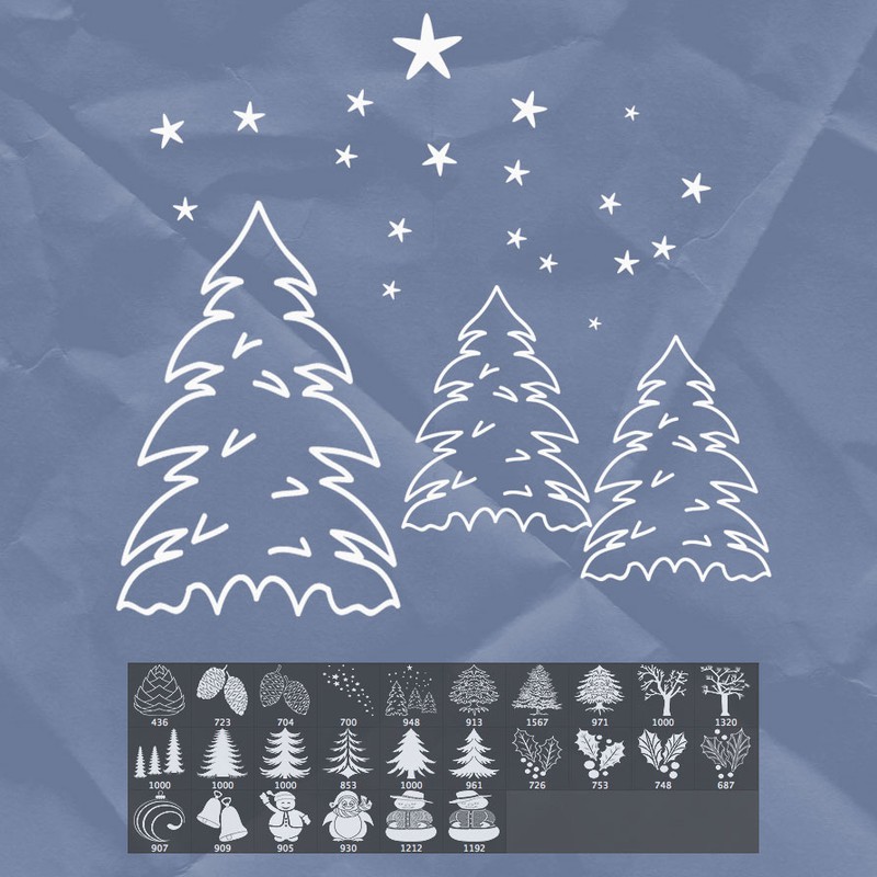 Photoshop brushes christmas tree